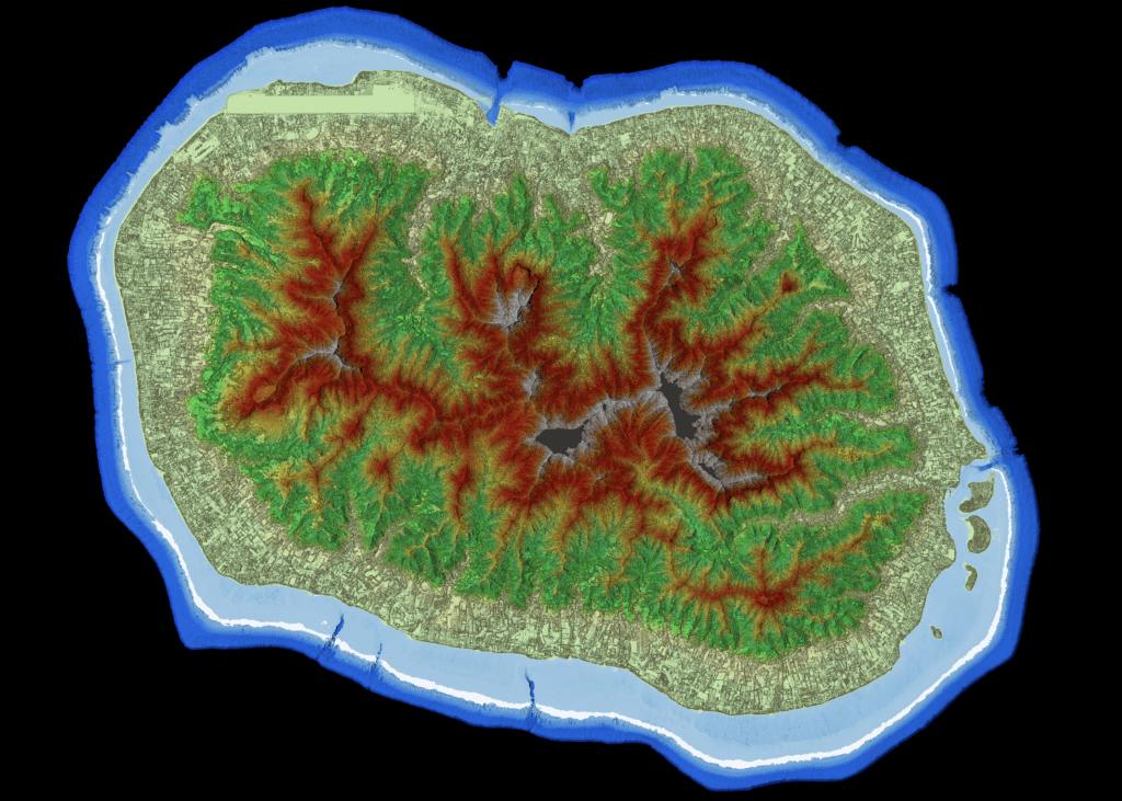Rarotonga: LiDAR Digital Surface Model
